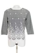 blusa Zara feminina cinza com bordado
