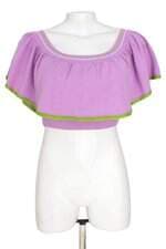 blusa cropped feminina lilás com babado