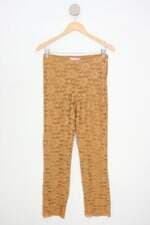 calça de tecido sisters in law feminina amarela com forro