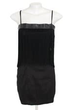 vestido curto Daslu Riachuelo preto com paetê e Franja