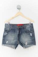 shorts jeans viv l'eroa  feminino azul