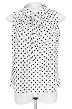 blusa m.bella feminina branca com poas e laço