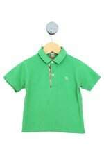 camisa polo Burberry kids verde com bordado