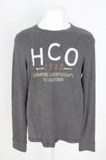 blusa Hollister masculina cinza com silk