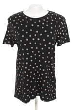 blusa Zara feminina preta com poás e barra mullet