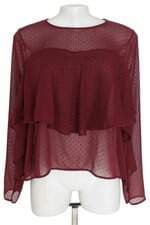 Blusa Marsala em Tule de Poá com Babado