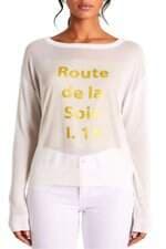 Blusa Manga Longa  Branca Em Tricot Animale