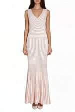 Vestido Longo Listrado de Tricô Marcia Mello