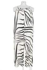Macacão Midi em Crepe com Estampa Animal Print Branco/Preto Renner 