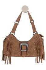 Bolsa Baguete Western com Franjas Marrom Riachuelo