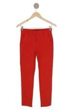 calça de tecido Cantão feminina laranja