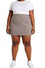 saia curta xadrez Renner feminina