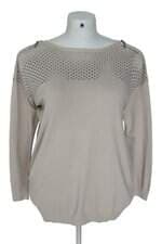 blusa de tricô facinelli feminina bege com recortes