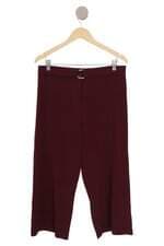 calça pantacourt moça bonita feminina vermelha com faixa na cintura