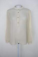 Blusa shoulder feminina bege com Transparência e Pregas