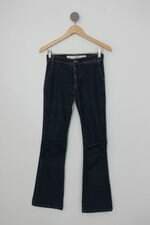 Calça Jeans m officer feminina azul com Franzido no joelho