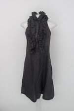 Vestido la chocolê feminino preto com Babado e Franzido