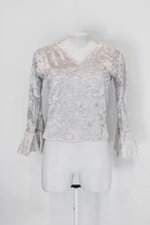 Blusa de veludo feminina cinza