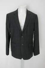 Blazer Crawford masculino preto com Ombreira estampa grid