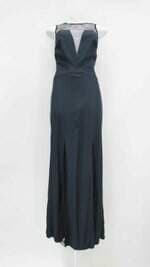 Vestido de Festa animale feminino bicolor com Renda