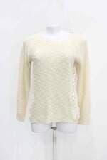 Suéter feminino bege com Renda