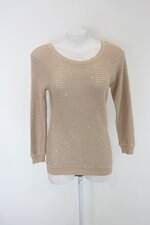 Blusa canal feminina bege com Paetê