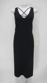 Vestido malwee feminino preto com Fenda
