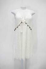 Vestido talita kume feminino off-white com Renda e Aplique