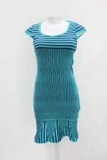 Vestido danielle moda brasil feminino azul listrada com Peplum