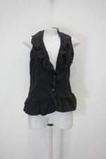 Colete renner feminino preto com Babado