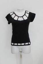 Blusa caedu feminina preta com Hotfix e Recortes