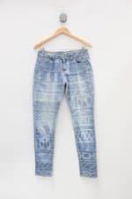 Calça Jeans riachuelo feminina azul estampada