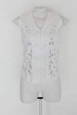 Colete feminino branco com Babado