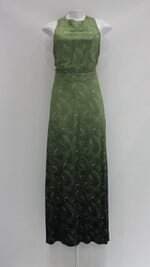 Vestido murau feminino verde estampado com Faixa na Cintura