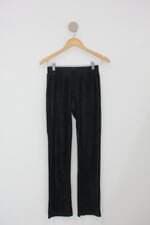 Calça de tecido feminina preta com Cós com elástico