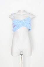 Blusa cropped lala feminina azul e lilás