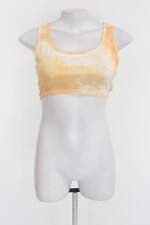 Top feminino amarelo estampado