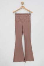 Calça de tecido feminino rosa