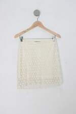 Saia de renda sixties feminina off-white com Forro