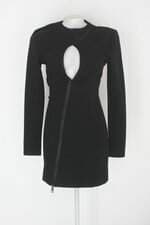 Vestido john john feminino preto com Recortes e Ombreira