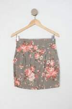 Saia feminina estampada com Pregas