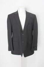 Blazer vila romana masculino cinza listrado com Ombreira e Forro