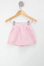 Shorts-saia Infantil rosa com cos de elastico 