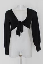 Blusa cropped feminina preta