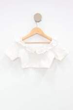 Blusa Infantil branca com babado 