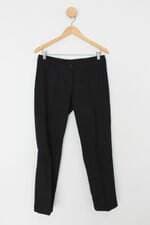 Calça de tecido feminina preta listrada