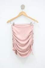 Saia zara feminina rosa com Forro e Franzido