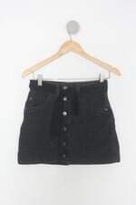 Saia Jeans c&a feminina cinza com Faixa na Cintura