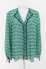 Blusa renner feminina verde estampada