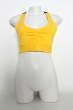 Top Esportivo liquido feminino amarelo com Franzido